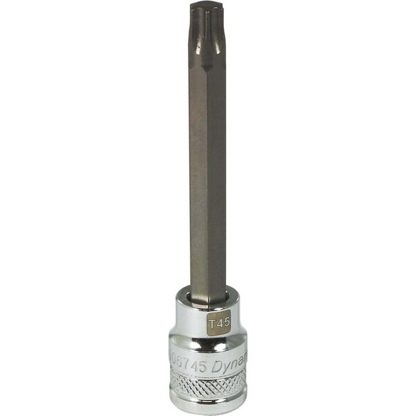 Tools 3/8 Drive Torx Head, T45 Long Bit, Chrome Finish Socket